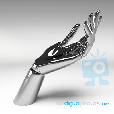 3d Chrome Hand Stock Image