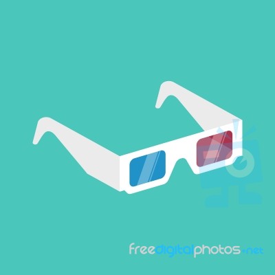 3d Cinema Glasses Isometric Stock Image