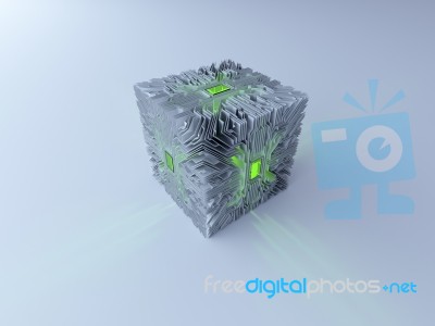 3d Circuit Cube Stock Image