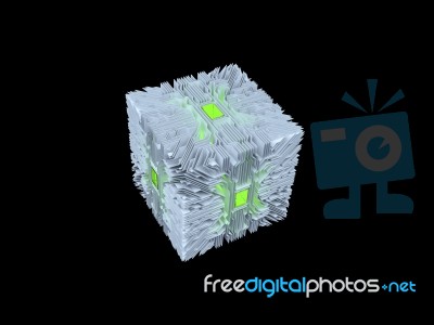 3d Circuit Cube Stock Image