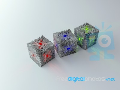 3d Circuit Cube Stock Image