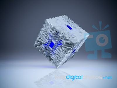 3d Circuit Cube Stock Image