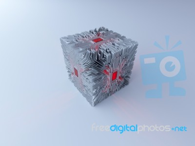 3d Circuit Cube Stock Image