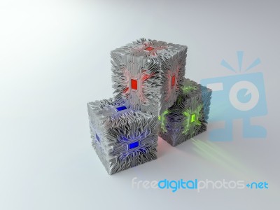 3d Circuit Cube Stock Image