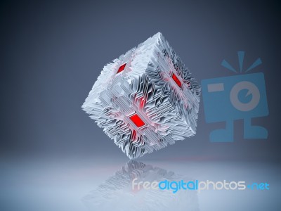 3d Circuit Cube Stock Image