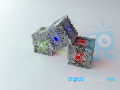 3d Circuit Cube Stock Image