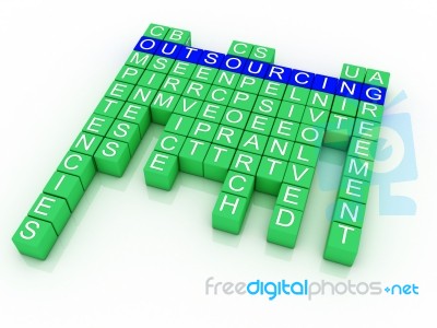 3d Concept Illustration Of Business Outsourcing International Stock Image