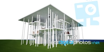 3d Conceptual House Stock Image