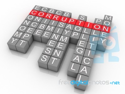 3d Corruption In Word Collage Stock Image