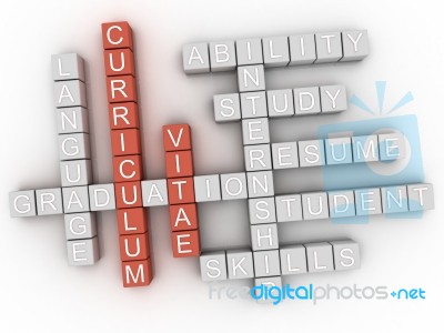 3d Curriculum Vitae Concept Word Cloud Stock Image