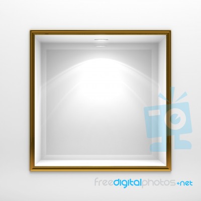 3d Decoration Shelf On White Wall Stock Image