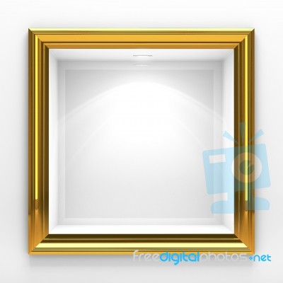 3d Decoration Shelf On White Wall Stock Image