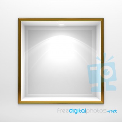 3d Decoration Shelf On White Wall Stock Image