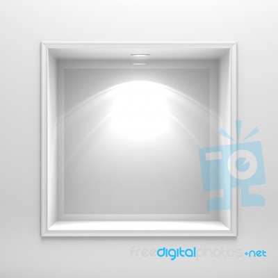 3d Decoration Shelf On White Wall Stock Image