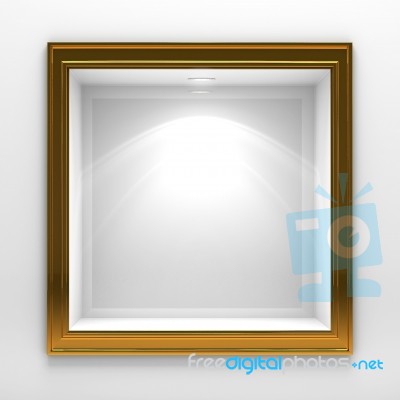 3d Decoration Shelf On White Wall Stock Image