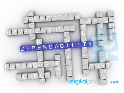 3d Dependability Concept Word Cloud Stock Image