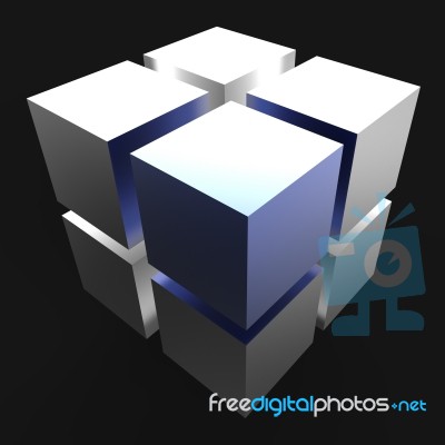 3d Design Blocks Showing Futuristic Graphic Stock Image