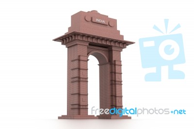 3d Design Of India Gate With Word India Stock Image