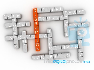 3d Disruption Word Cloud Concept Stock Image