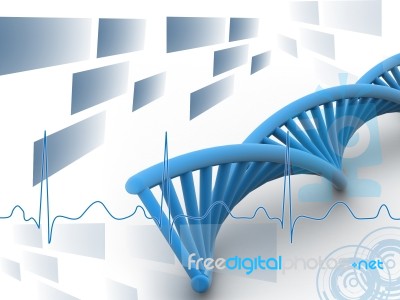 3d Dna In Digital Background Stock Image