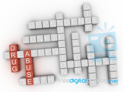 3d Drug Abuse Word Cloud Concept Stock Image