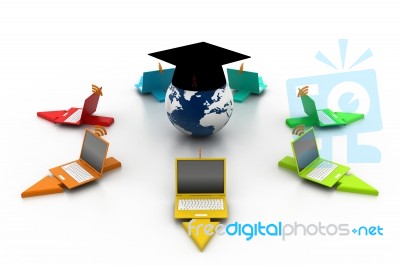 3d E-learning Concept Stock Image