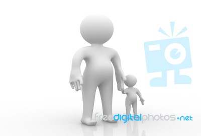 3d Father And Son Stock Image