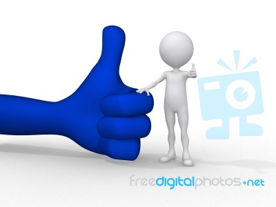 3d Figure With Positive Symbol Stock Image