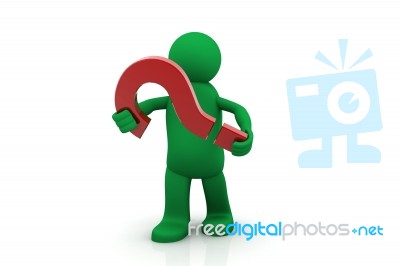 3d Figure With Question Stock Image