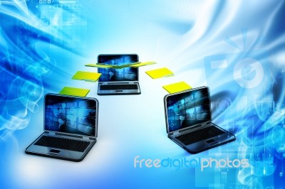 3d File Sharing Concept Stock Image