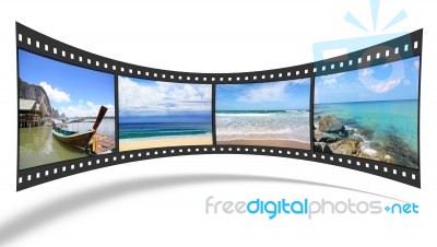 3D Film Strip With Pictures Stock Photo