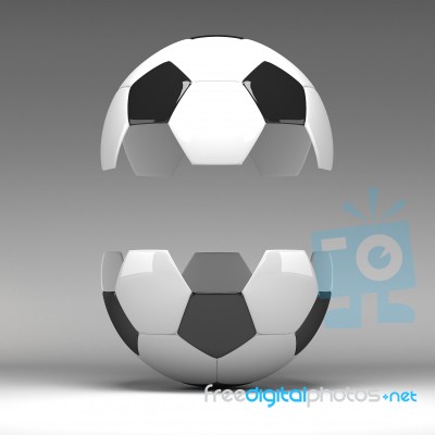 3d Football Isolated On Grey Background Stock Image