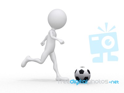 3d Football Player Stock Image