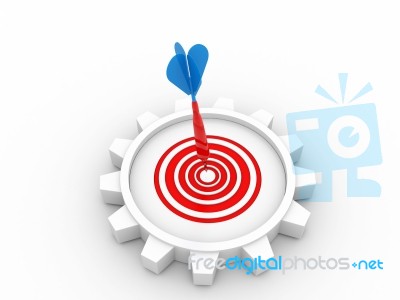 3d Gear With Target Stock Image