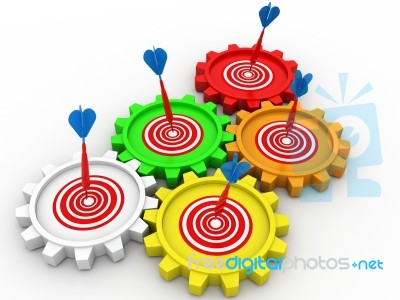 3d Gear With Target Stock Image