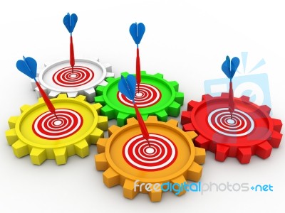 3d Gear With Target Stock Image