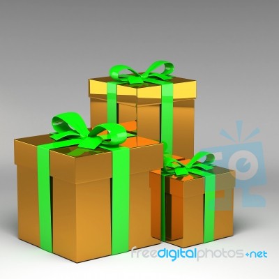 3d Gift Box And Ribbon Stock Image