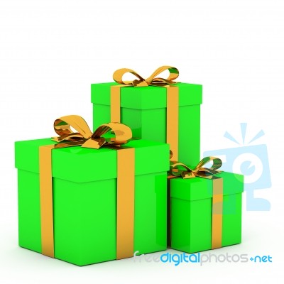 3d Gift Box And Ribbon Stock Image