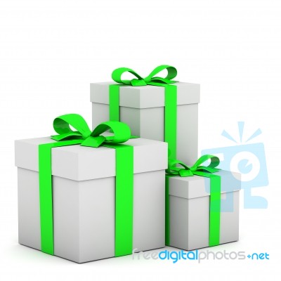 3d Gift Box And Ribbon Stock Image