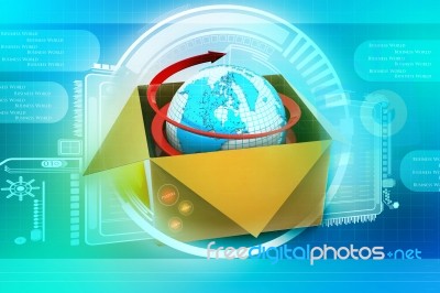 3d Global Business Stock Image