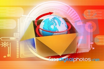 3d Global Business Stock Image