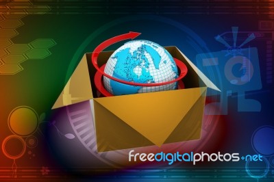 3d Global Business Commerce Concept Stock Image