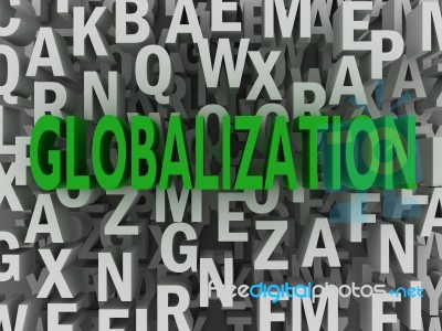 3d Globalization Word Cloud Concept Stock Image