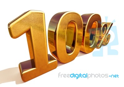 3d Gold 100 Hundred Percent Discount Sign Stock Image