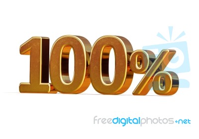 3d Gold 100 Hundred Percent Discount Sign Stock Image