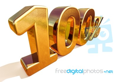 3d Gold 100 Hundred Percent Discount Sign Stock Image