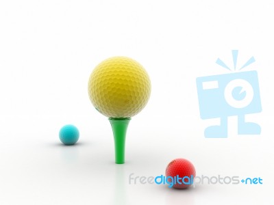 3d Golf Ball Stock Image