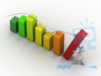 3d Graph And Man Stock Image