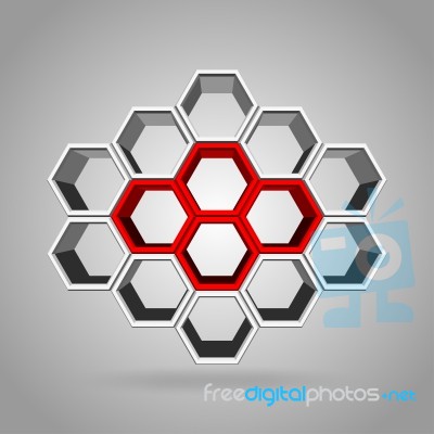 3d Hexagon Pattern Stock Image