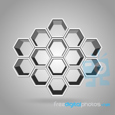 3d Hexagon Pattern Stock Image